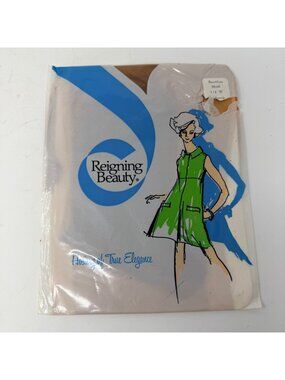 Vintage Hosiery Reigning Beauty Stockings Size 10.5 Daybreak 1/4 W Seamless Mesh